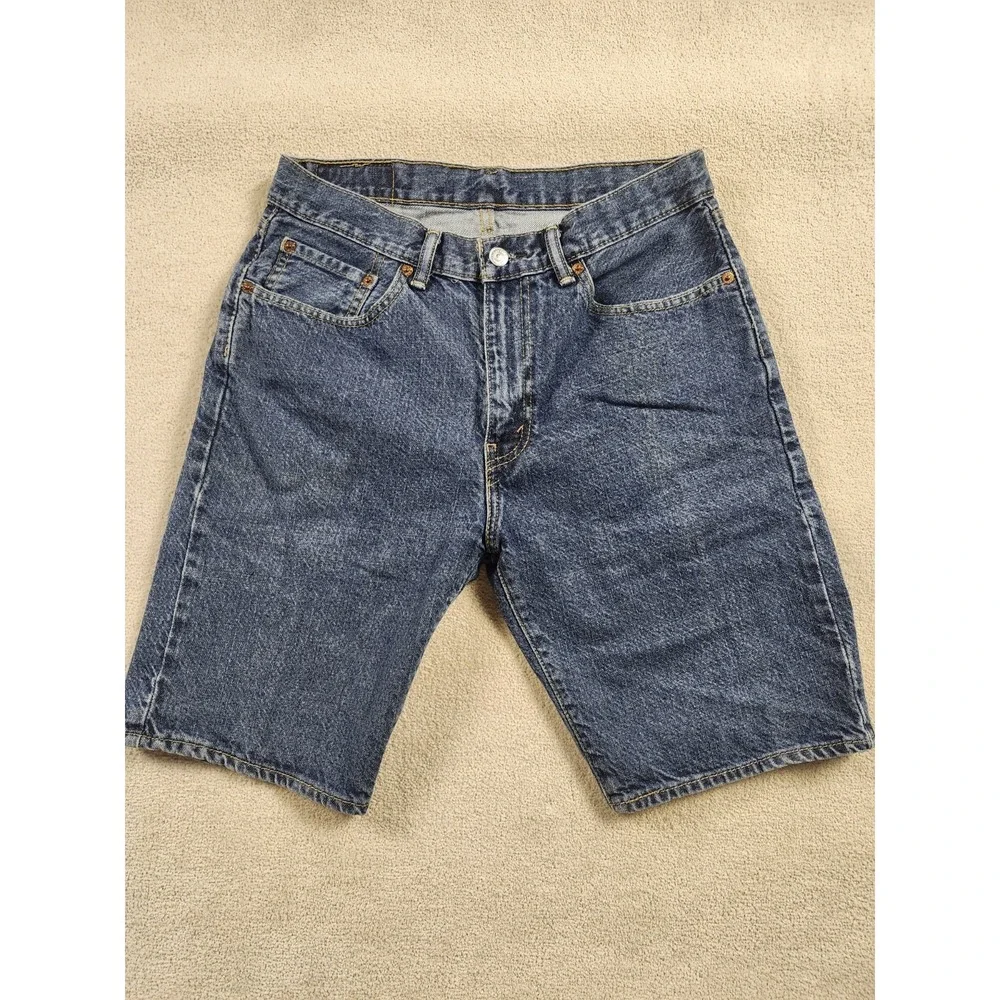 Levis 505 Short Mens Size 33 Blue Denim Medium Wash Regular Fit Vintage